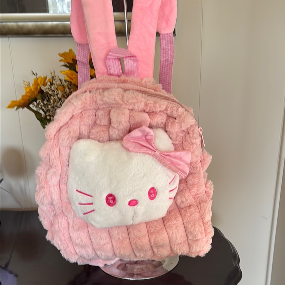 NWOT Hello Kitty Pink Plush Backpack